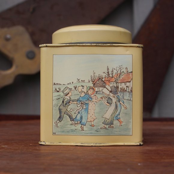 The Kate Greenaway Collection Decorative Canister Tin Children Outside - Picture 3 of 10